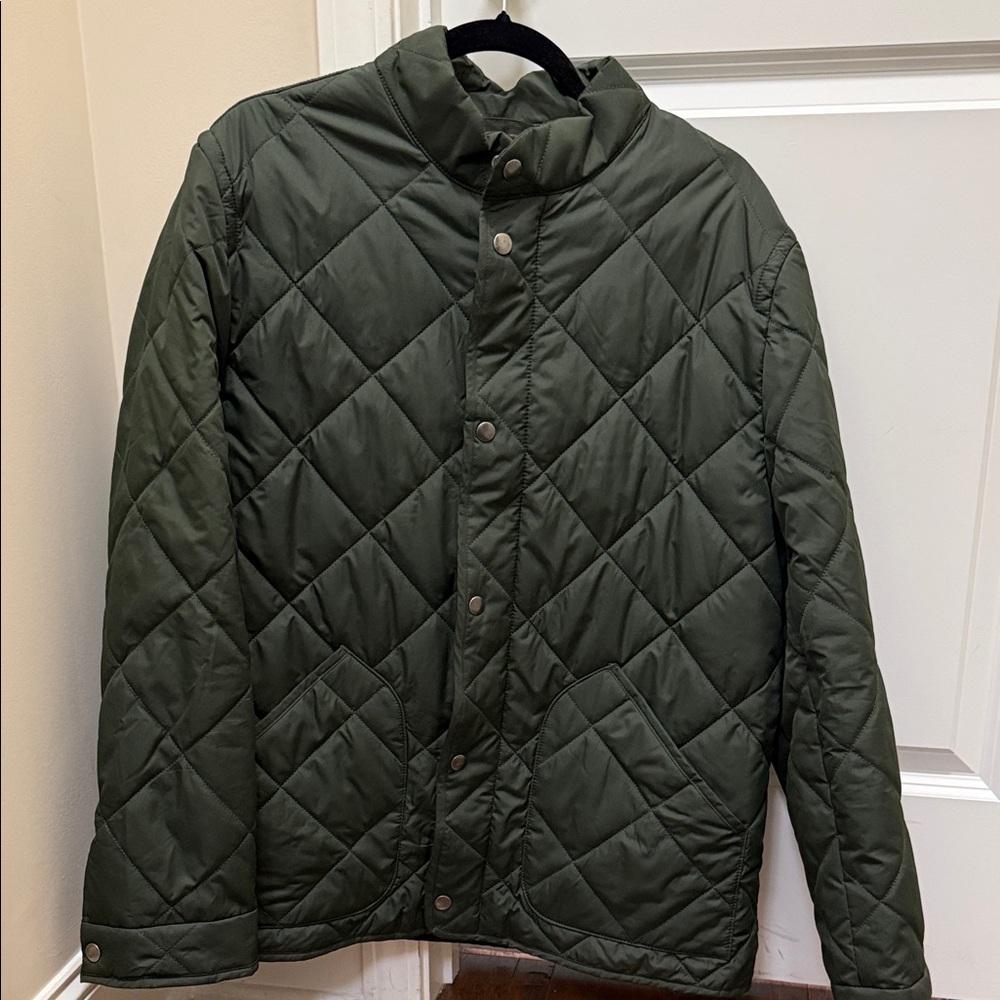 J. Crew Men's Olive Quilted Puffer Jacket